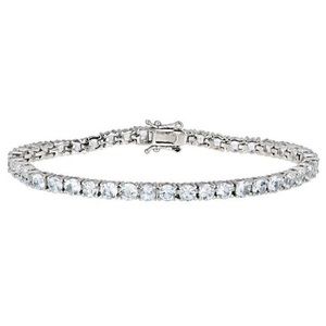925 aquamarine sterling silver tennis bracelet!!